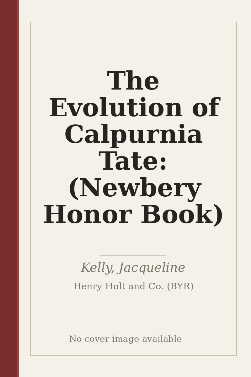 The Evolution of Calpurnia Tate: (Newbery Honor Book) - no cover image available