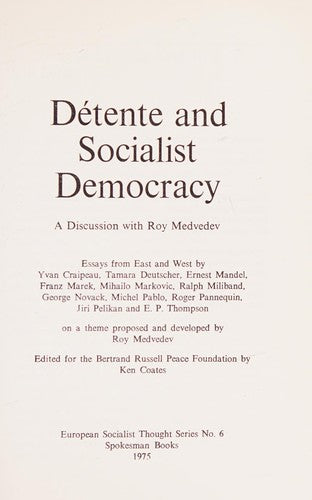Detente and Socialist Democracy