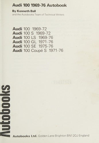 Audi 100 1969-76 Autobook