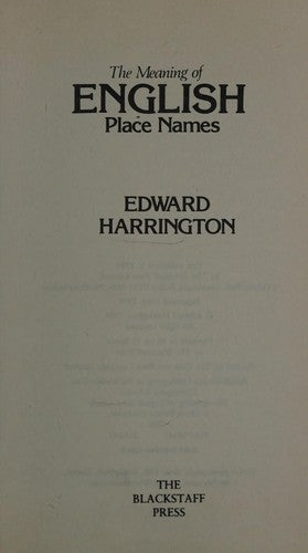 The Meaning of English Place Names