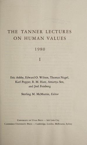 Tanner Lectures on Human Values