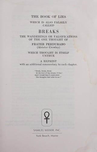 Book of Lies: (with Commentary by the Author)