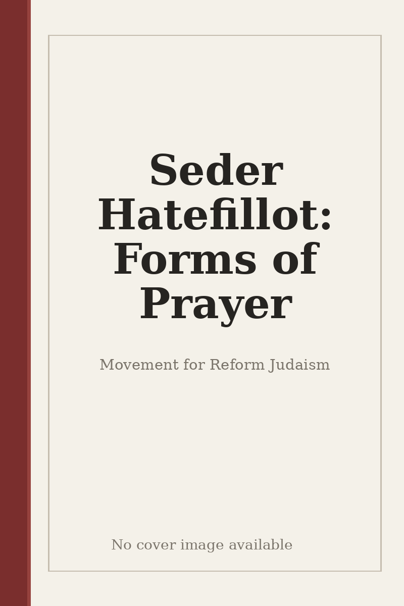 Seder Hatefillot: Forms of Prayer - no cover image available