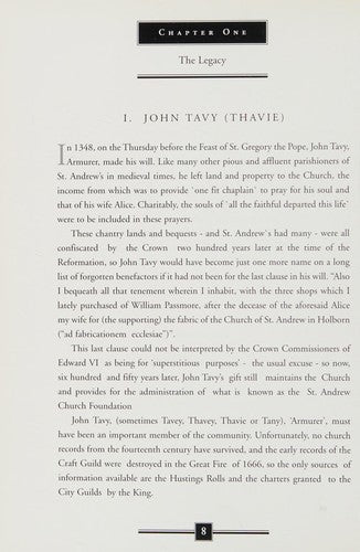 Medieval Legacy: John Thavie's Bequest to St.Andrew, Holborn 1348-1998
