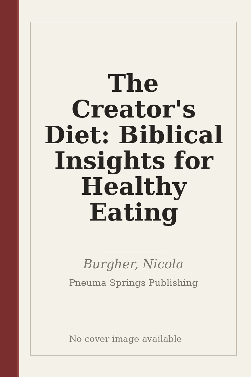 The Creator's Diet: Biblical Insights for Healthy Eating - no cover image available