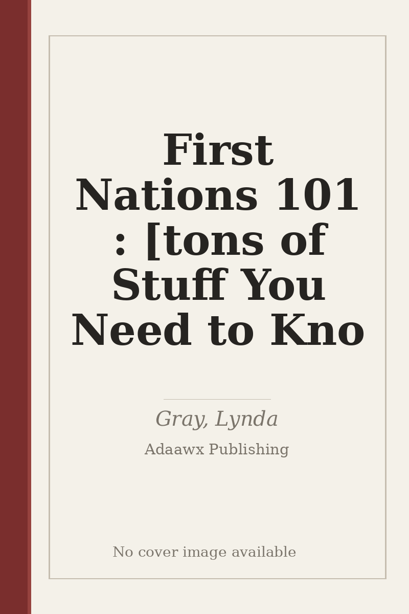 First Nations 101 : [tons of Stuff You Need to Kno - no cover image available