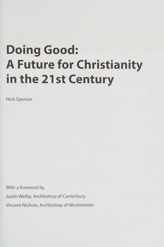 Doing Good: A Future for Christianity in the 21st Century