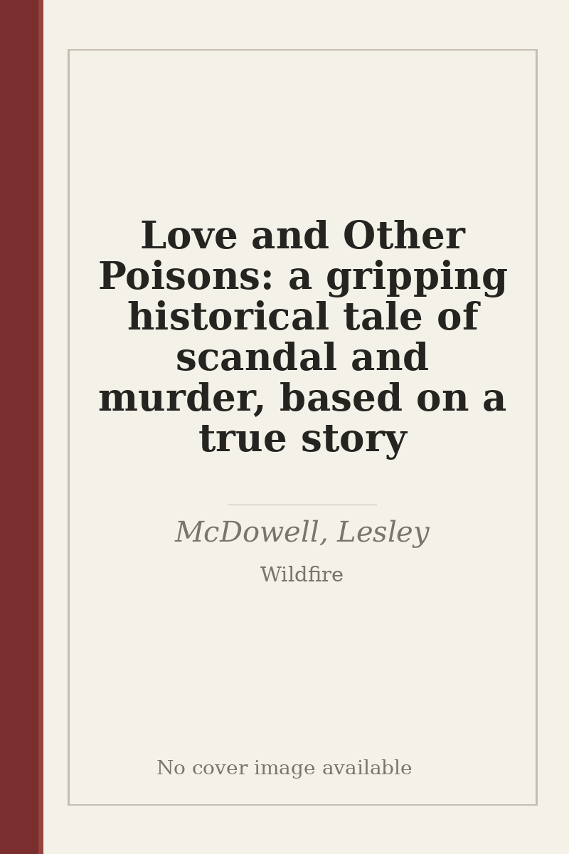 Love and Other Poisons: a gripping historical tale of scandal and murder, based on a true story - no cover image available