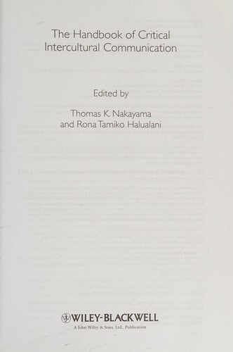 The Handbook of Critical Intercultural Communication (Handbooks in Communication and Media)