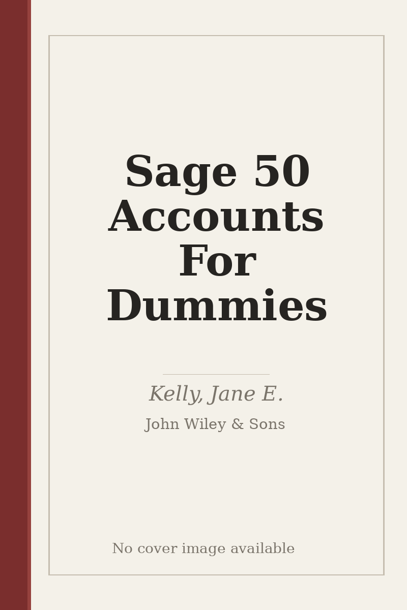 Sage 50 Accounts For Dummies - no cover image available