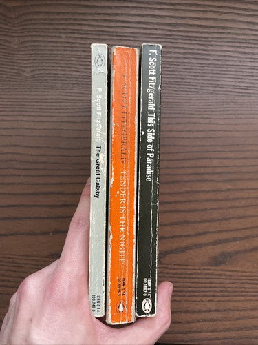 3x F Scott Fitzgerald Penguin Classics ORANGE Vintage Book Bundle Set