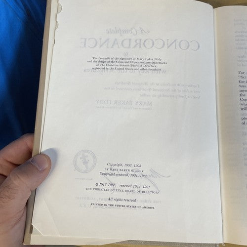 A Complete Concordance to the Writings of Mary Baker Eddy 1961
