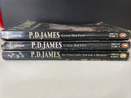 3x P.D.James Penguin Orange Vintage Book Bundle