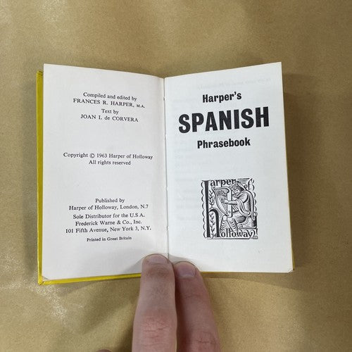 Harper’s Spanish Phrasebook, 1963 - pocket size