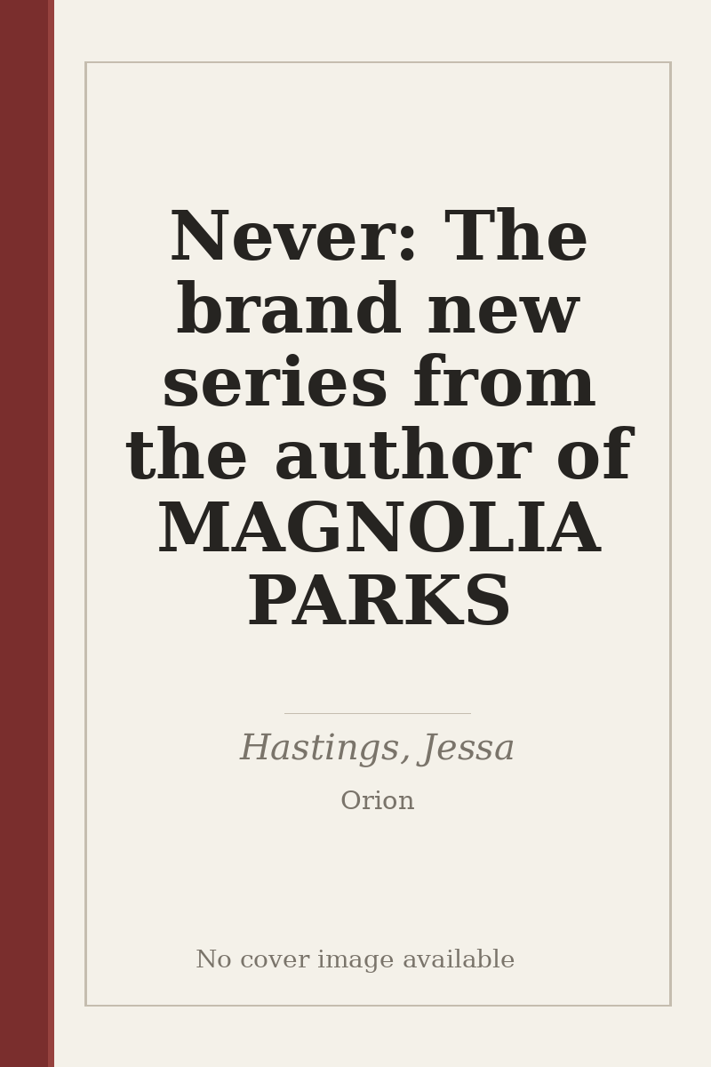 Never: The brand new series from the author of MAGNOLIA PARKS - no cover image available