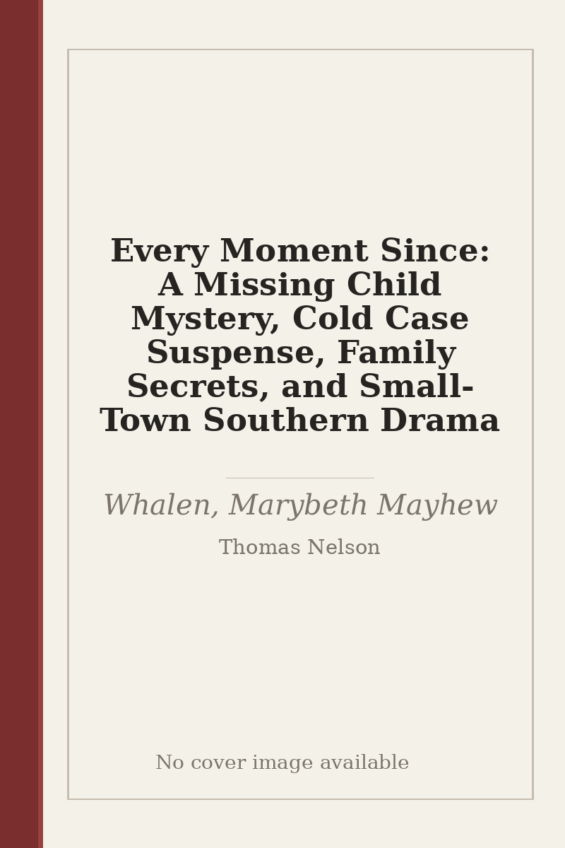 Every Moment Since: A Missing Child Mystery, Cold Case Suspense, Family Secrets, and Small-Town Southern Drama - no cover image available