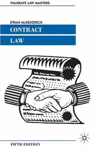 Contract Law (Palgrave Law Masters)