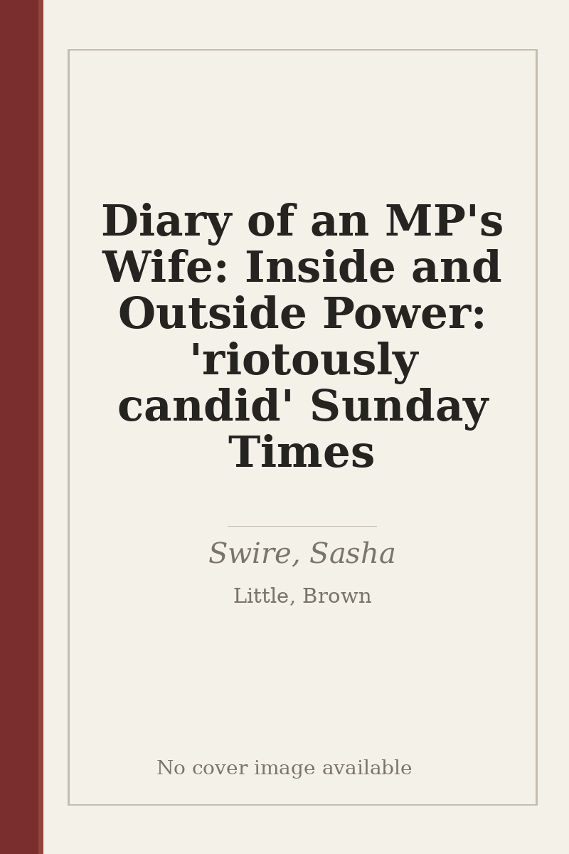 Diary of an MP's Wife: Inside and Outside Power: 'riotously candid' Sunday Times - no cover image available