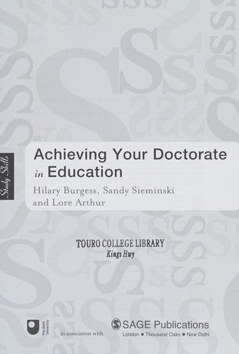 Achieving Your Doctorate in Education (Published in association with The Open University)