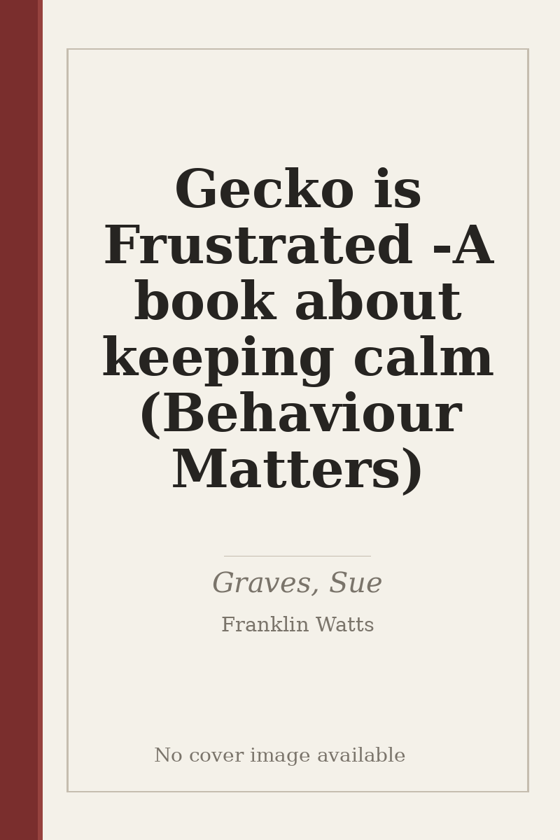 Gecko is Frustrated - A book about keeping calm (Behaviour Matters) - no cover image available