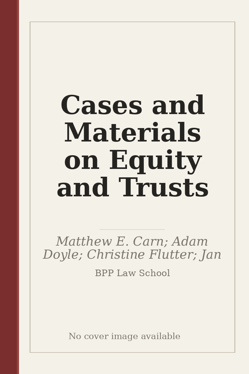 Cases and Materials on Equity and Trusts - no cover image available
