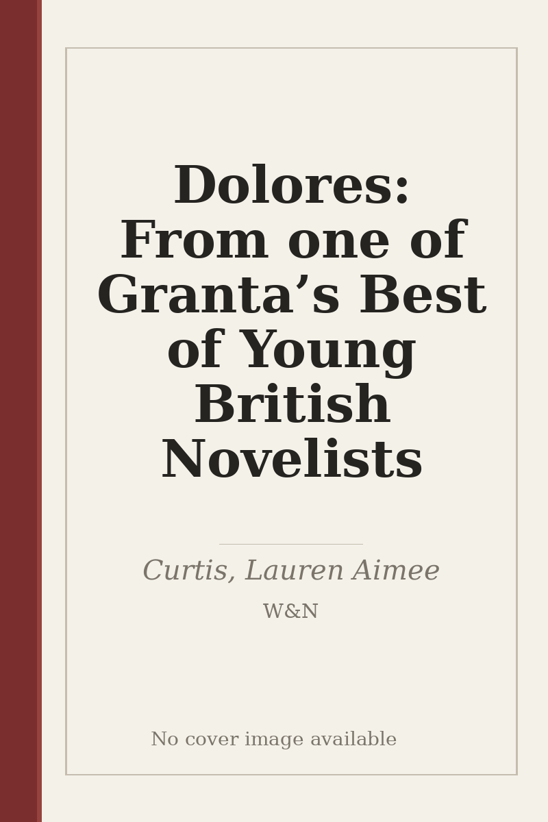 Dolores: From one of Granta’s Best of Young British Novelists - no cover image available
