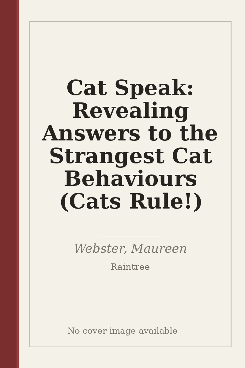 Cat Speak: Revealing Answers to the Strangest Cat Behaviours (Cats Rule!) - no cover image available