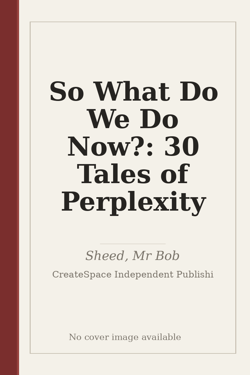 So What Do We Do Now?: 30 Tales of Perplexity - no cover image available