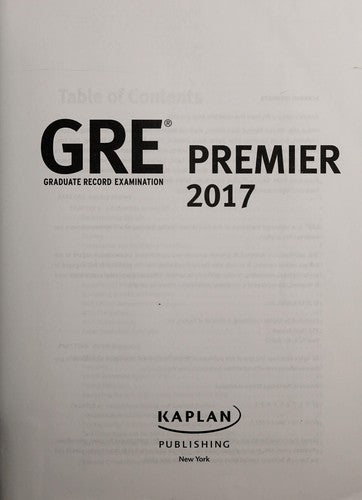 GRE Premier 2017 with 6 Practice Tests (Kaplan Test Prep)