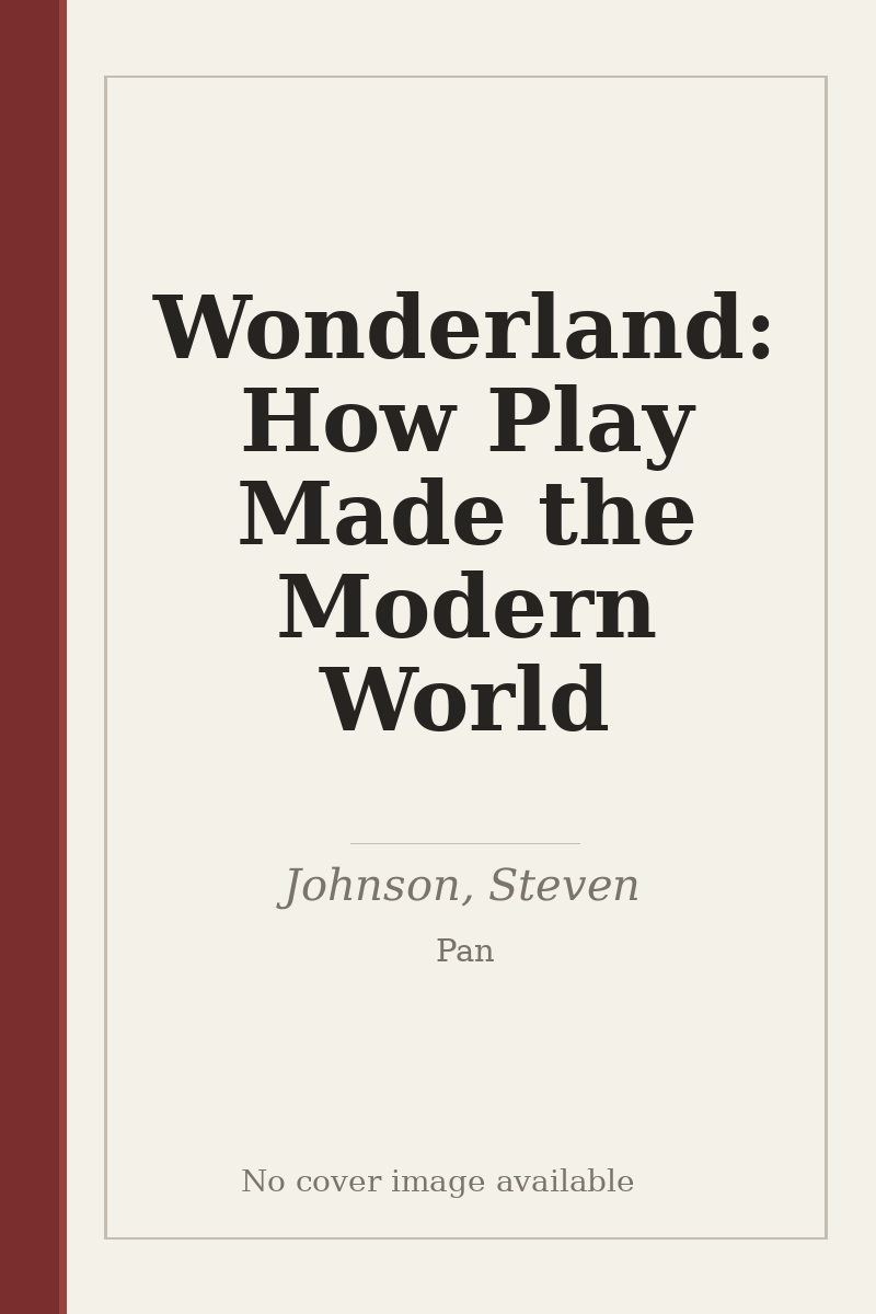 Wonderland: How Play Made the Modern World - no cover image available