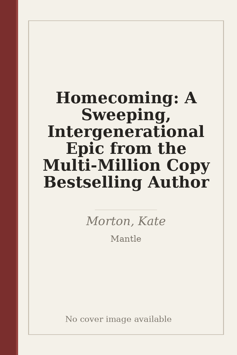 Homecoming: A Sweeping, Intergenerational Epic from the Multi-Million Copy Bestselling Author - no cover image available