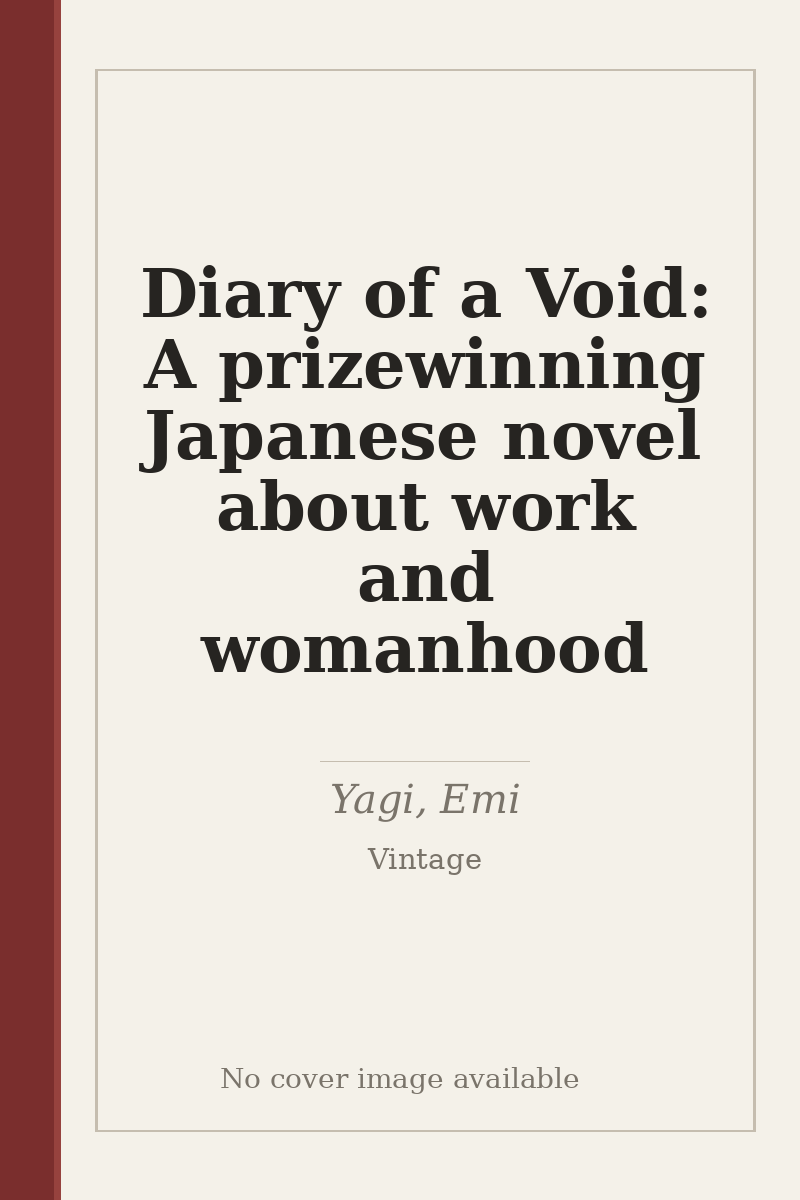 Diary of a Void: A prizewinning Japanese novel about work and womanhood - no cover image available