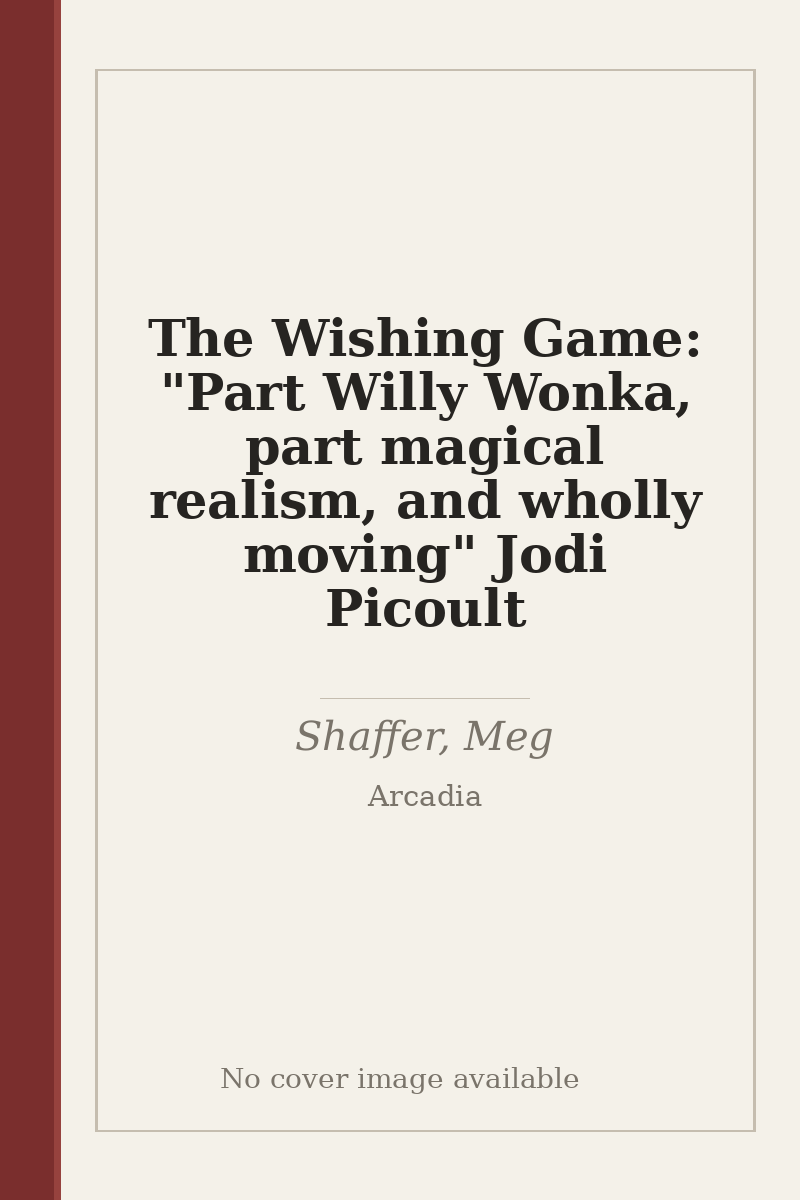 The Wishing Game: "Part Willy Wonka, part magical realism, and wholly moving" Jodi Picoult - no cover image available