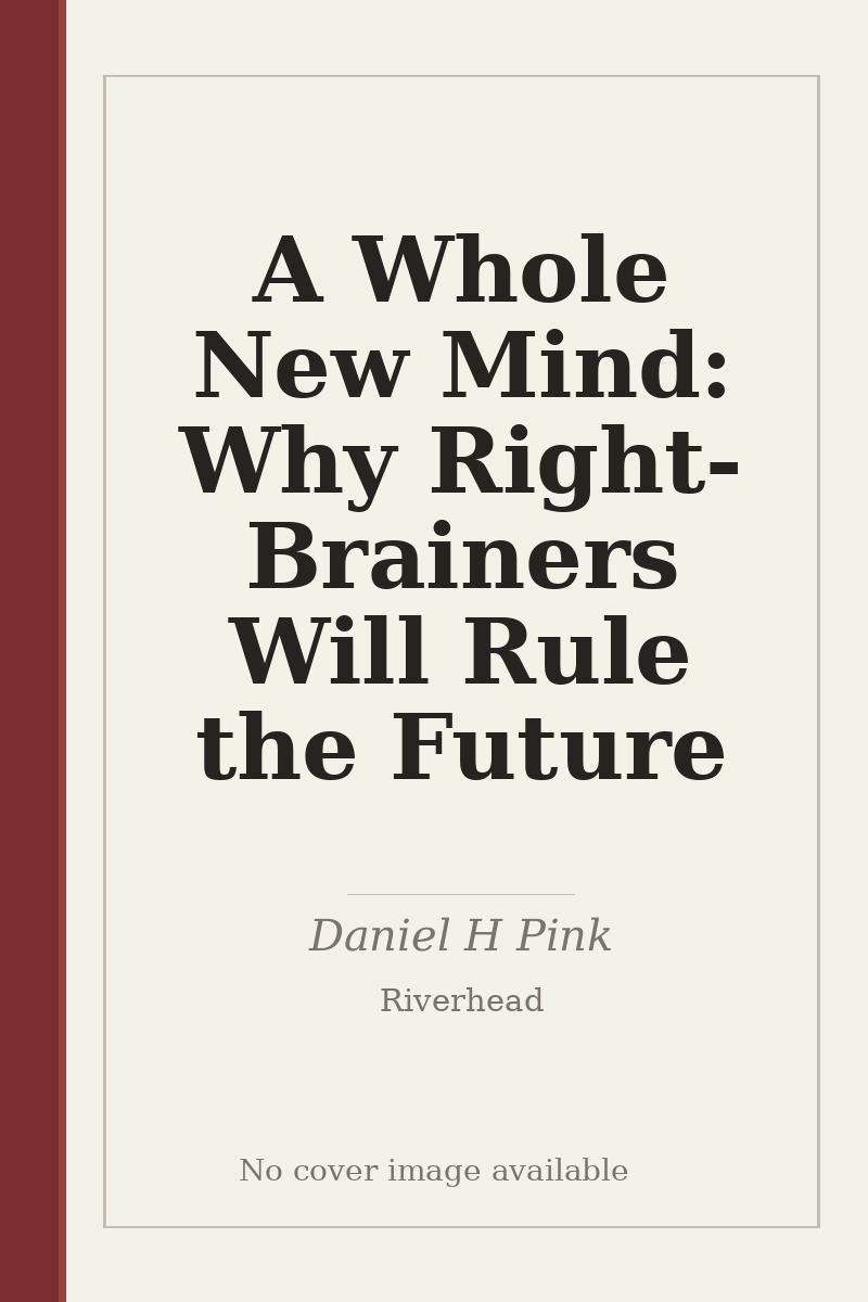 A Whole New Mind: Why Right-Brainers Will Rule the Future - no cover image available