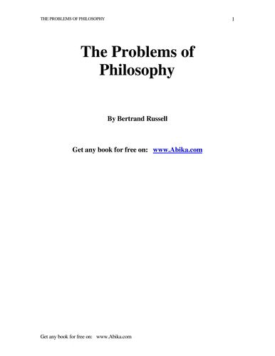 Problems of Philosophy