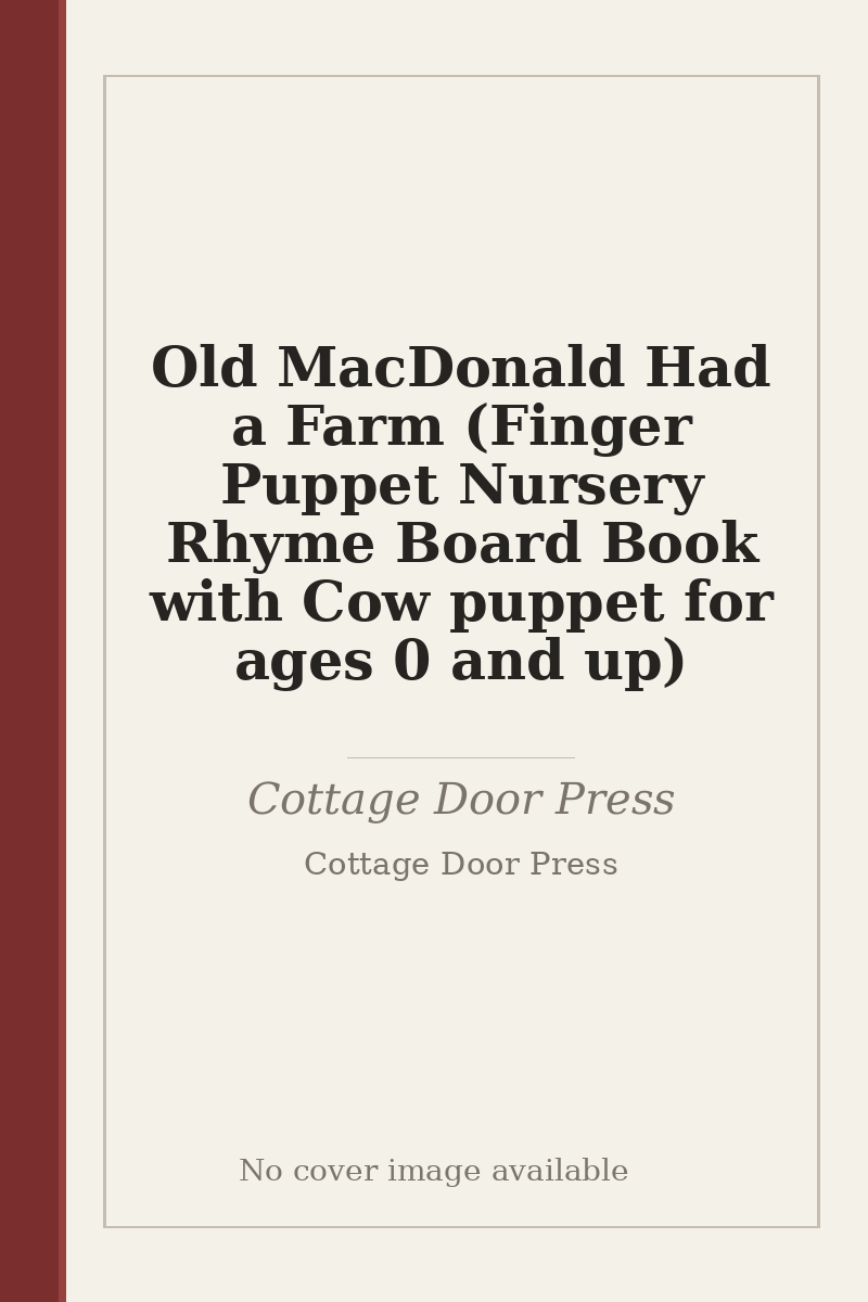 Old MacDonald Had a Farm (Finger Puppet Nursery Rhyme Board Book with Cow puppet for ages 0 and up) - no cover image available
