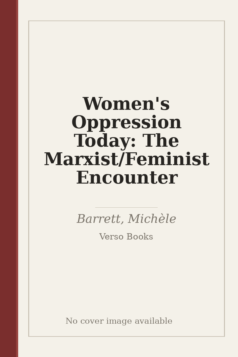 Women's Oppression Today: The Marxist/Feminist Encounter - no cover image available