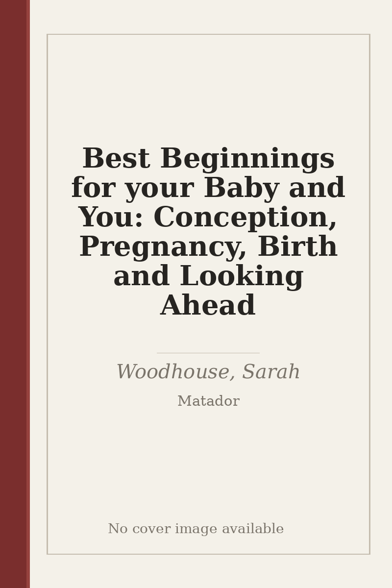 Best Beginnings for your Baby and You: Conception, Pregnancy, Birth and Looking Ahead - no cover image available