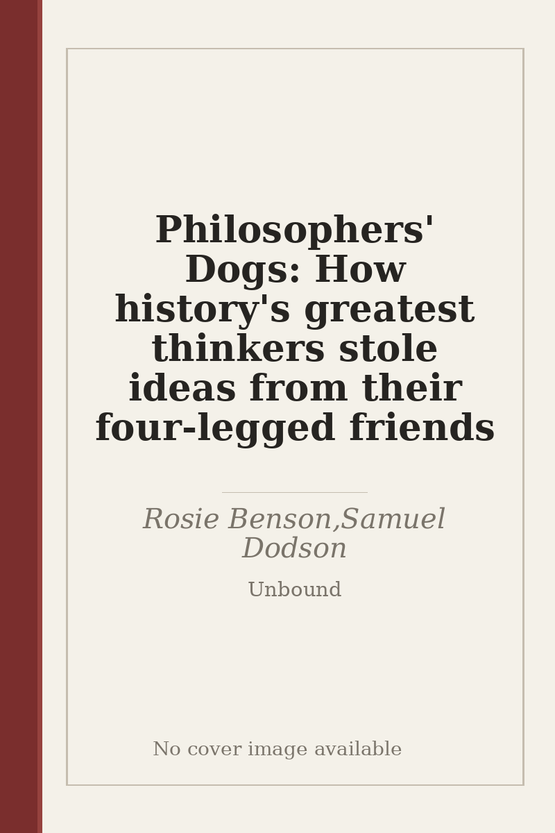 Philosophers' Dogs: How history's greatest thinkers stole ideas from their four-legged friends - no cover image available