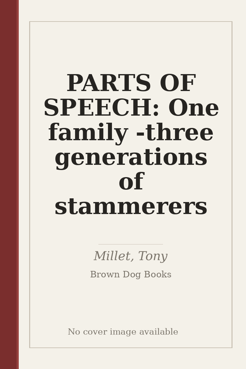 PARTS OF SPEECH: One family - three generations of stammerers - no cover image available