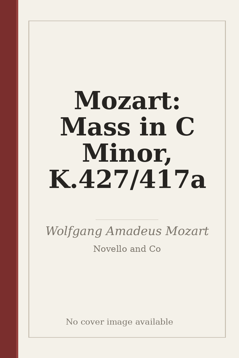 Mozart: Mass in C Minor, K.427/417a - no cover image available