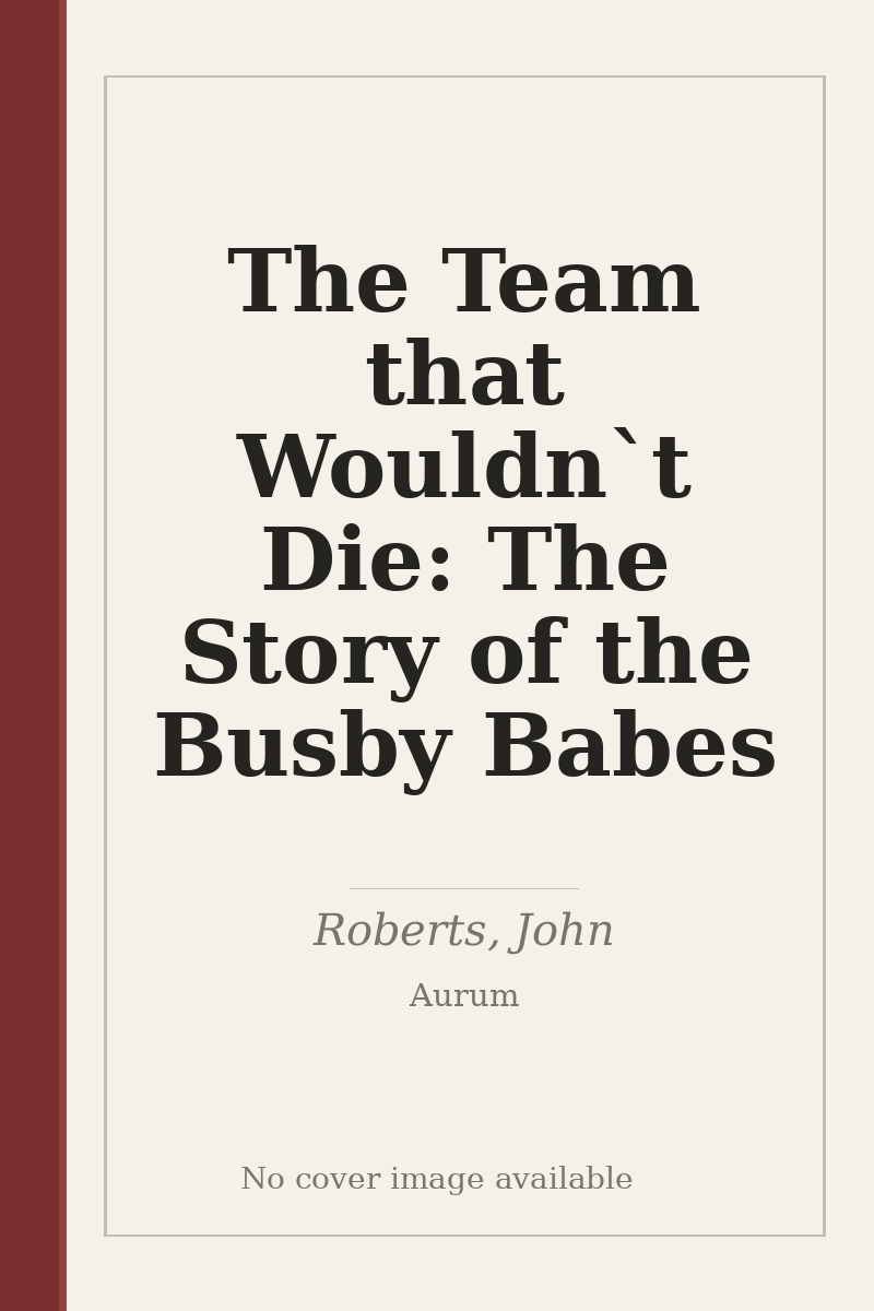 The Team that Wouldn`t Die: The Story of the Busby Babes - no cover image available