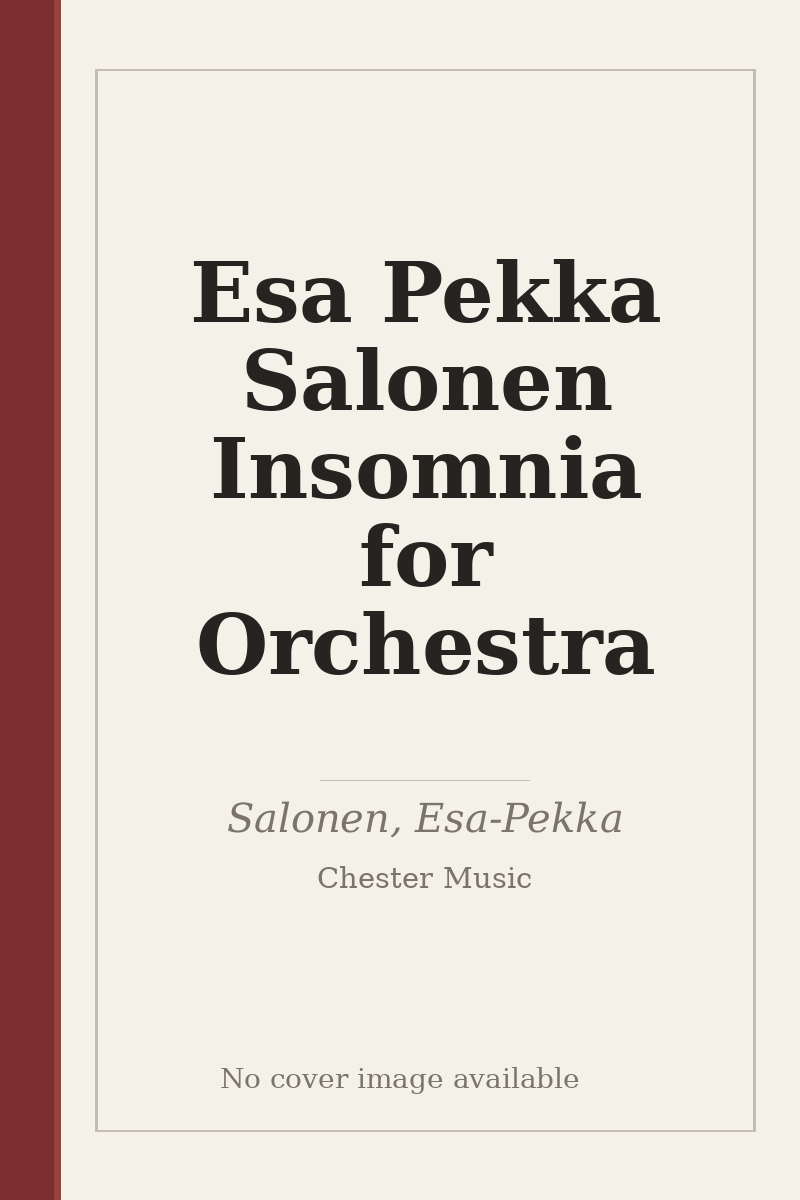 Esa Pekka Salonen Insomnia for Orchestra - no cover image available