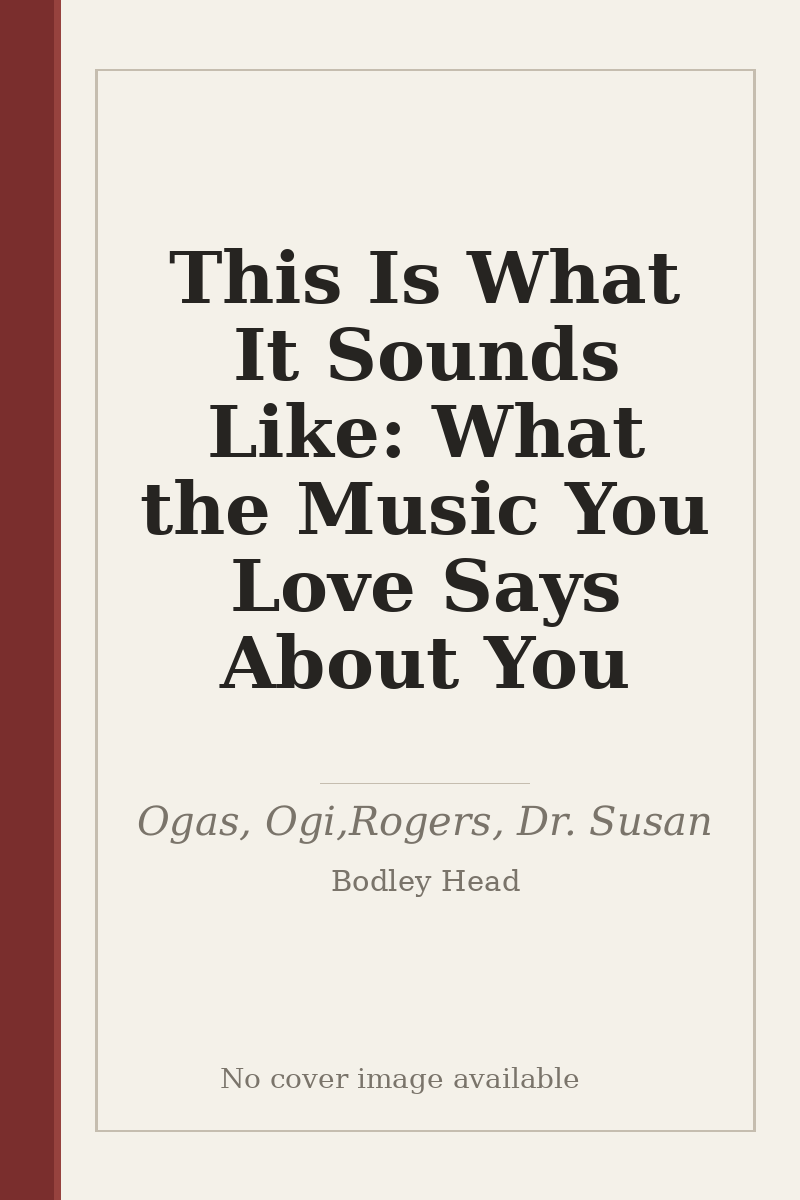This Is What It Sounds Like: What the Music You Love Says About You - no cover image available
