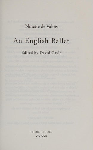 An English Ballet (Oberon Masters): A Tribute to Ninette de Valois (Oberon Masters Series)