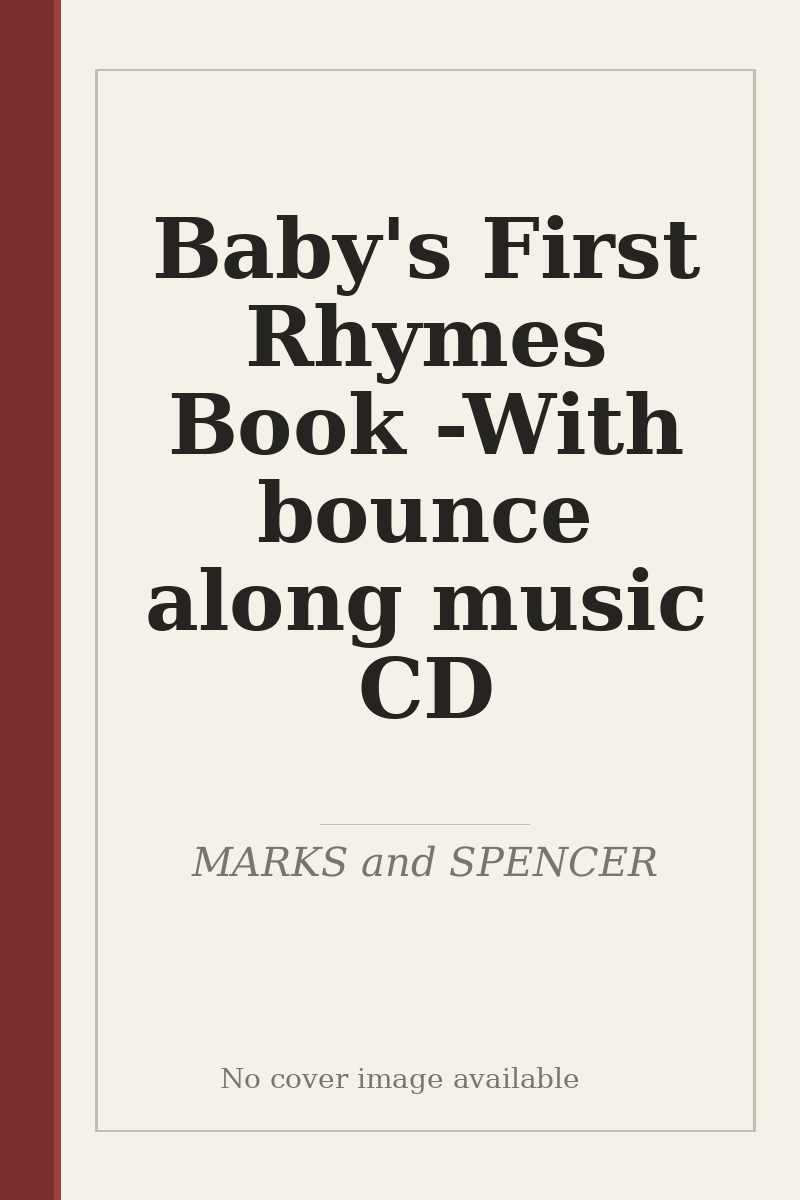 Baby's First Rhymes Book - With bounce along music CD - no cover image available