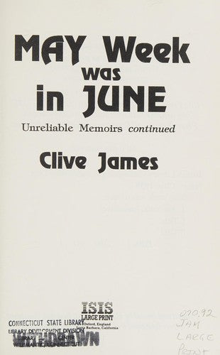 May Week Was in June: 003 (Transaction Large Print Books)