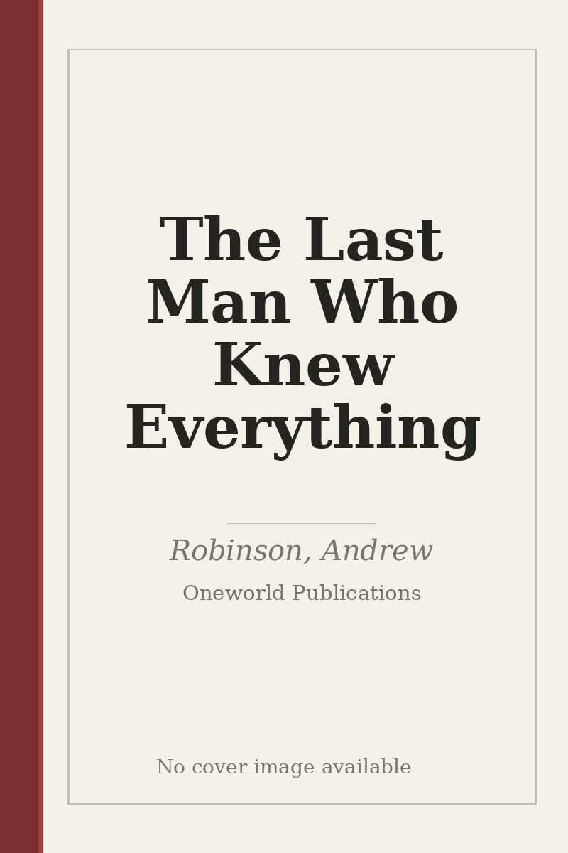 The Last Man Who Knew Everything - no cover image available