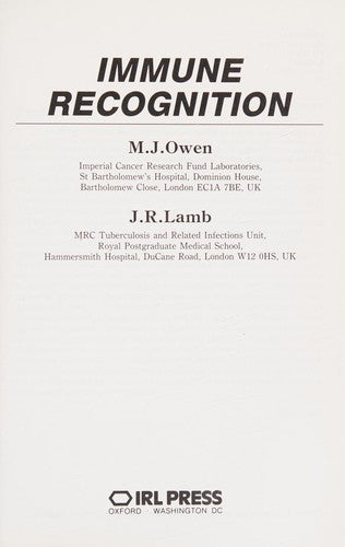 Immune Recognition (In Focus)