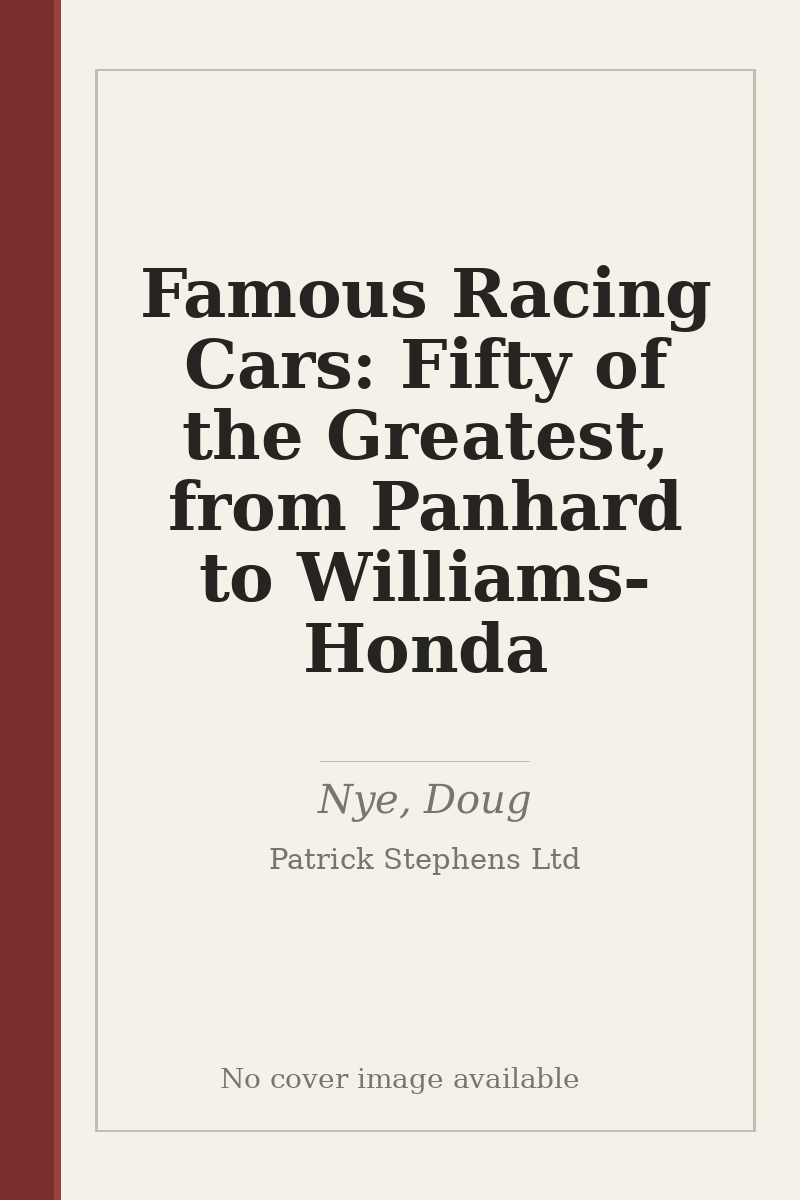 Famous Racing Cars: Fifty of the Greatest, from Panhard to Williams-Honda - no cover image available